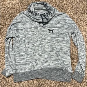 Grey/black cowl neck